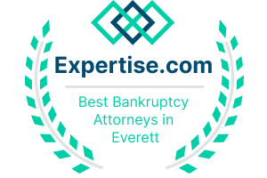 Expertise.com award badge for Best Bankruptcy Attorneys in Everett with a green laurel wreath